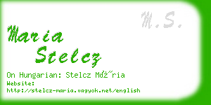 maria stelcz business card